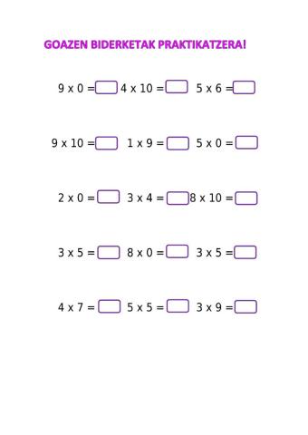 Biderketak praktikatzen