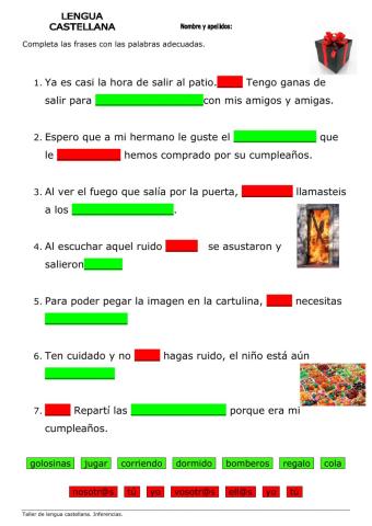 Inferencias y pronombres personales