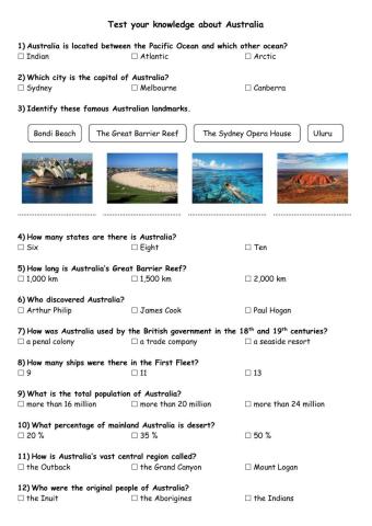 4LCE Australia quiz