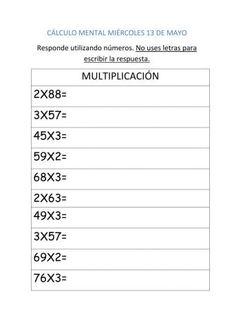 Cálculomental 13 de mayo