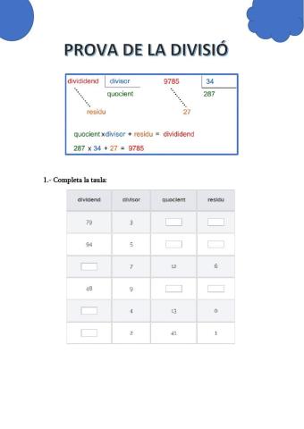 Prova divisió