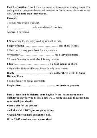 Pet 5 test 2 writing