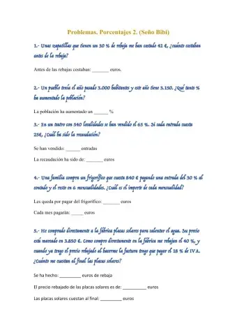 Problmas de porcentajes 2