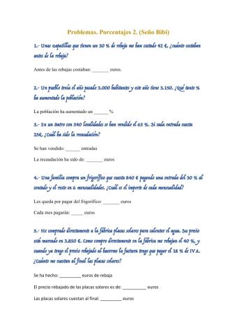 Problmas de porcentajes 2