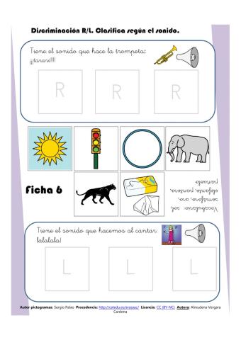 Discriminación R-L Ficha 6