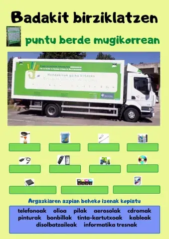 Badakit birziklatzen puntu berdean eta konpostatzailean