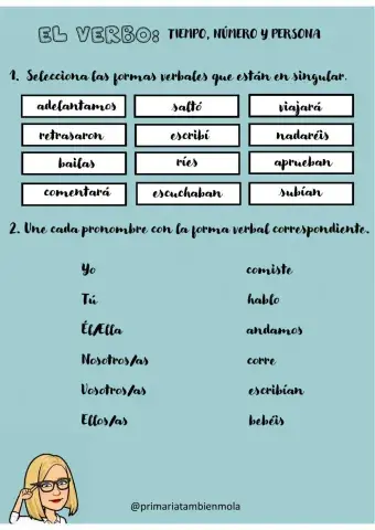 EL VERBO: tiempo, número y persona.