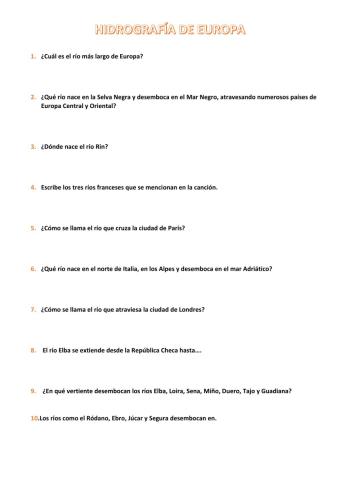 Hidrografía europa