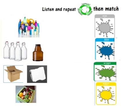MAtch the recycling things