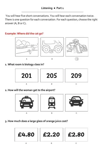 Listening Part 1 KET