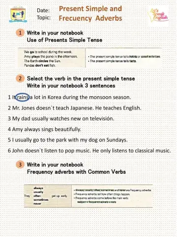 Present Simple and Adverbs of frequency