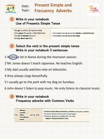 Present Simple and Adverbs of frequency