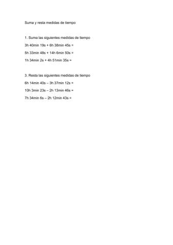 Suma y resta unidades complejas de tiempo