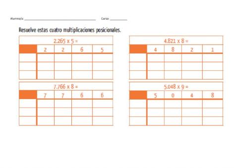 Multiplicaciones posicionales