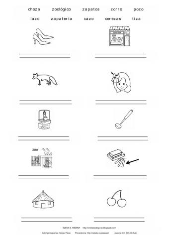 Escribe palabras con Z