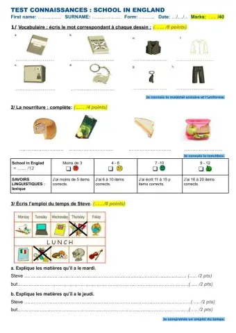 School in Britain test