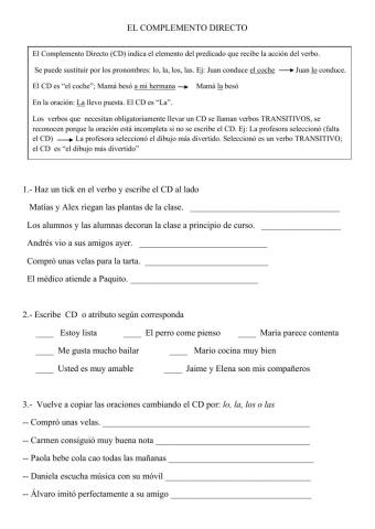 El Complemento Directo