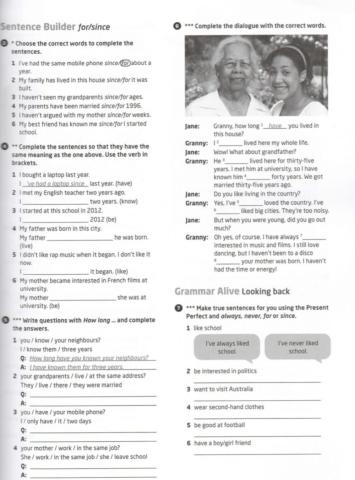 Present perfect - for and since