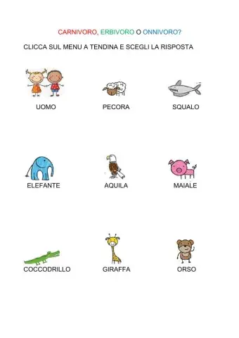 Carnivori, erbivori o onnivori?