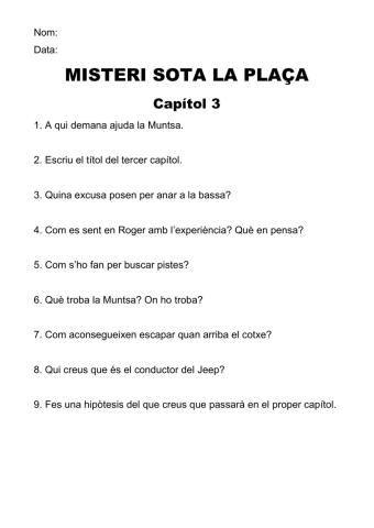 Misteri sota la plaça Capítol 3