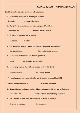 La voz activa y la voz pasiva II