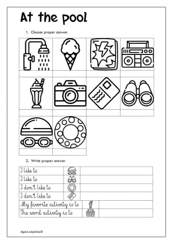 At the pool activities