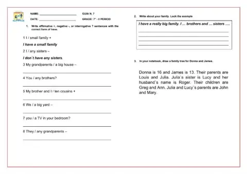 Have with I, you, we, they Exercise