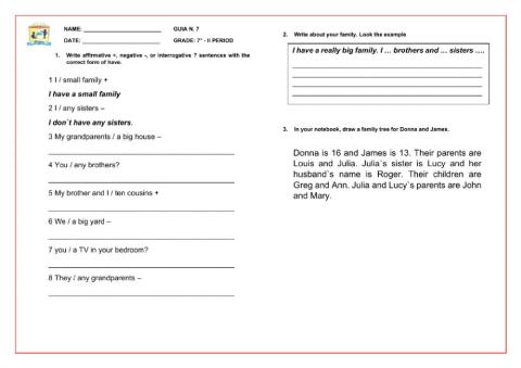 Have with I, you, we, they Exercise