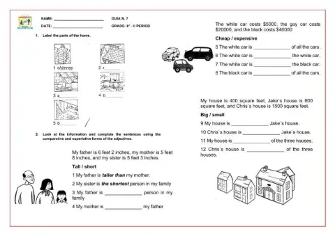 Comparative and superlative forms of adjectives Exercise