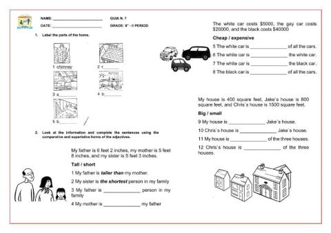 Comparative and superlative forms of adjectives Exercise