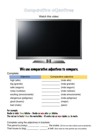 Comparative adjectives