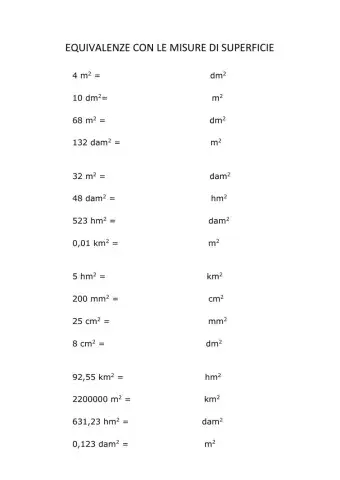 Equivalenze di superficie