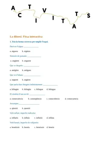 La dièresi. Activitats