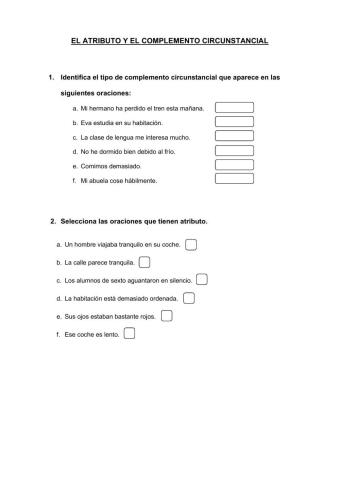 El atributo y el complemento circunstancial