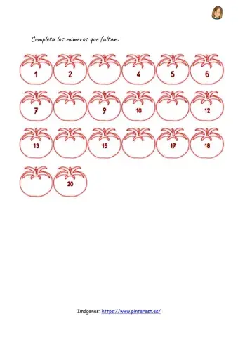 Numeros 1 al 19: serie numérica