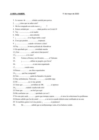 Ortografía : haber y a ver