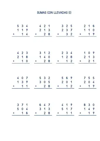 Sumas con llevadas 2º.1