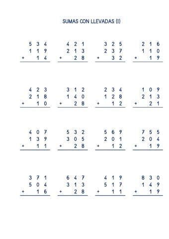 Sumas con llevadas 2º.1