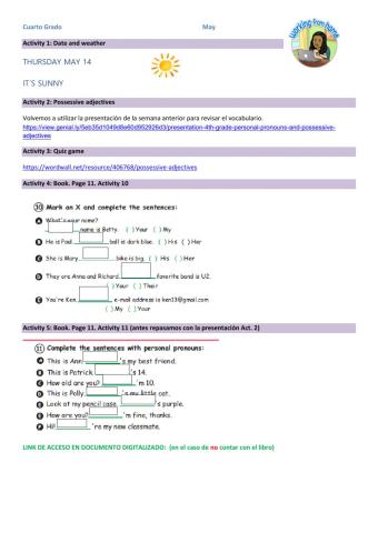 Cuarto grado mayo 14