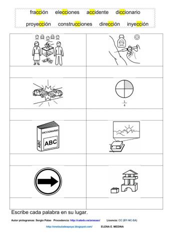 Escribe palabras con cc