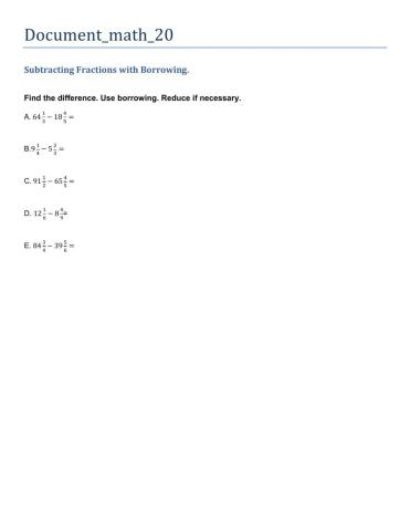 Subtracting with borrowing document-math-20