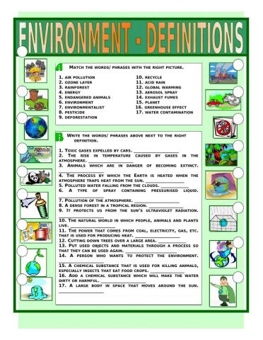Environment vocabulary