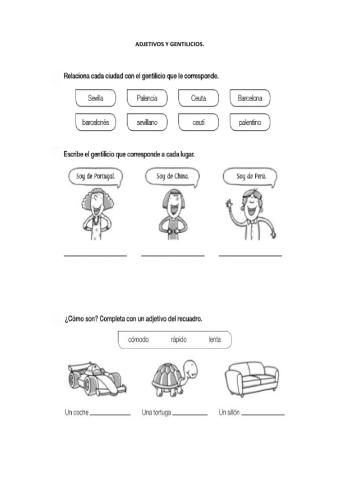 Adjetivos y gentilicios