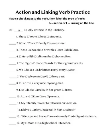Action or Linking Verb