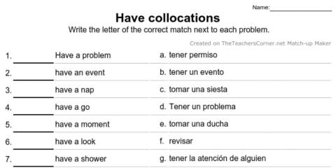 Have collocation short activity