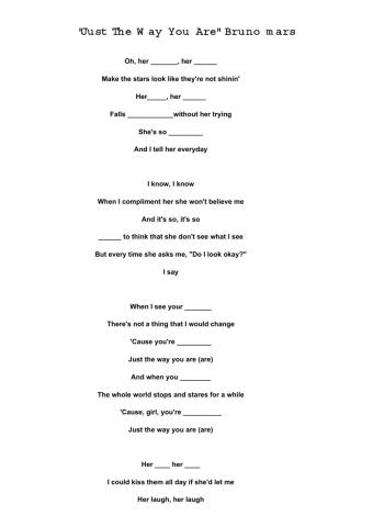 Just The way You Are - Bruno Mars