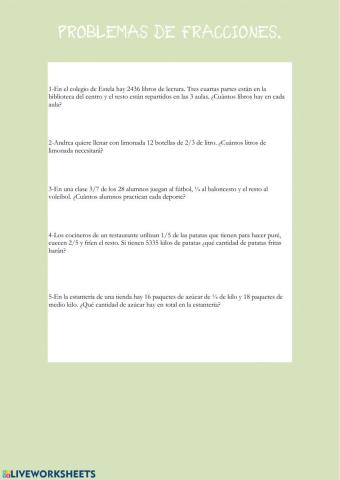 Problemas fracciones 2