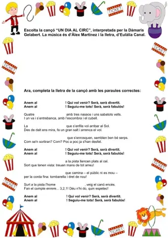 Cançó -Un dia al circ-