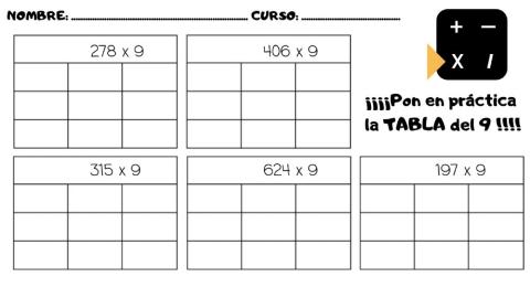 Multiplicaciones rejilla x9