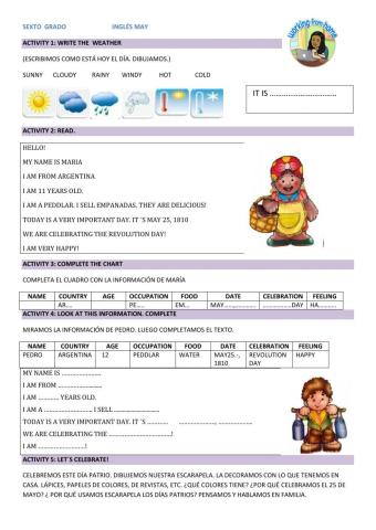 Sexto grado may revolution day